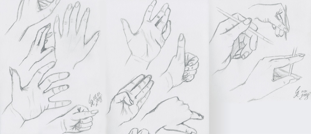 Hände zeichnen - Skizzieren