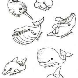 Mini Wale und Delfine Serie in Arbeit