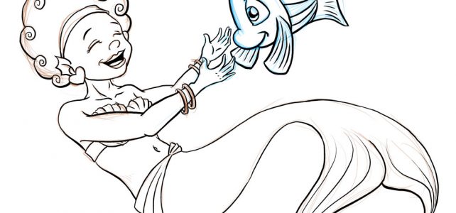 Meerjungfrau zeichnen (Ein Bild entsteht)