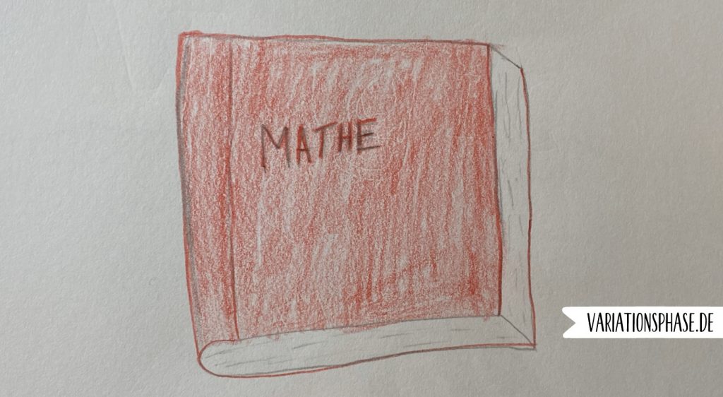 Kinderzeichnung eines Mathebuchs
