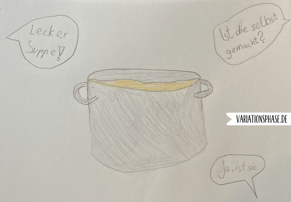 Zeichnung eines Kochtopfs